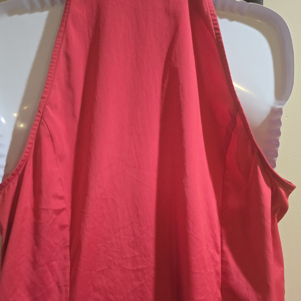 Express Red Ruffled Backless Tank Top - Picture 4 of 5